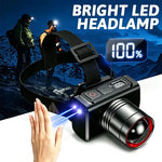 lampe frontale led rechargeable usb zoomable bande élastique moderne camping chasse pêcheextérieur