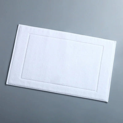 tapis bain blanc 100% coton antidérapant maison salle bain durable lavable classique