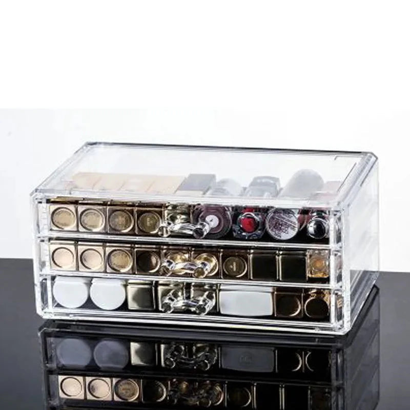 boîte rangement cosmétique transparente moderne poignées tapis antiderapant rechargeable respectueux environnement