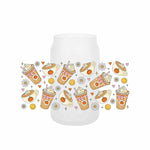 autocollants transfert motif coeurs boissons cartoon transparent opaques tasses croissants glaces bouteille verre couvercle