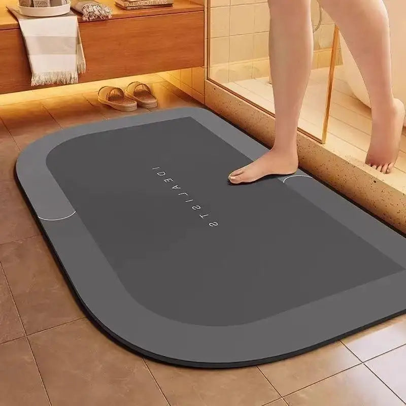 tapis bain gris marron clair moderne antidérapant absorbant douche salle bain maison