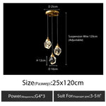 suspension lumineuse moderne transparente dorée facettes géométriques élégante leds