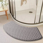 tapis bain antidérapant polyester motifs bosses moderne gris blanc minimaliste