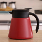 Théière acier inoxydable 600ml poignée moderne couvercle évacuation thermos isolation