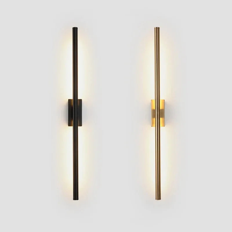 Lampes murales modernes or noires LED éclairage quotidien 60cm 80cm 100cm