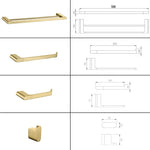 accessoires salle bain doré moderne porte serviettes fixations murales ensemble quincaillerie