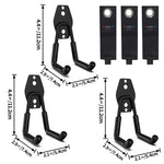 crochet mural acier noir support rangement outils garage vélo escabeau fixation vis