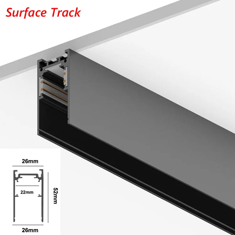 rail led magnétique noir moderne système éclairage intérieur minimaliste connecteurs d'angle
