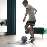 tapis entraînement football sportif lignes flèches turquoises noires dimension 900x600mm bandes élastiques ballon