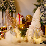 poupée décorative blanche dorée peluche flocons neige arbre noël festif ornement cadeau nouveauannée