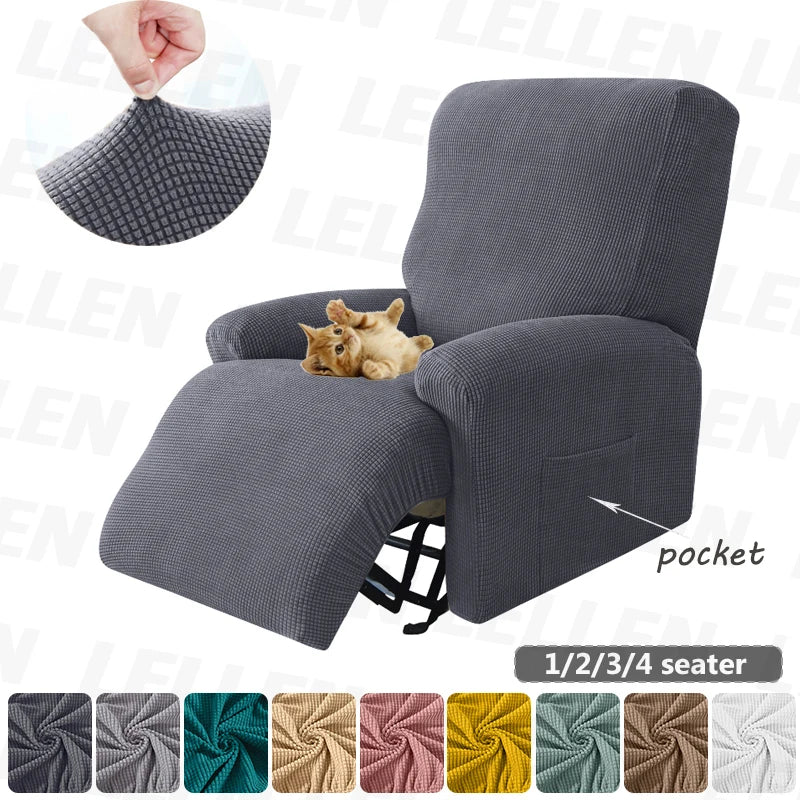 Housse canapé gris tissu carreaux moderne poche places