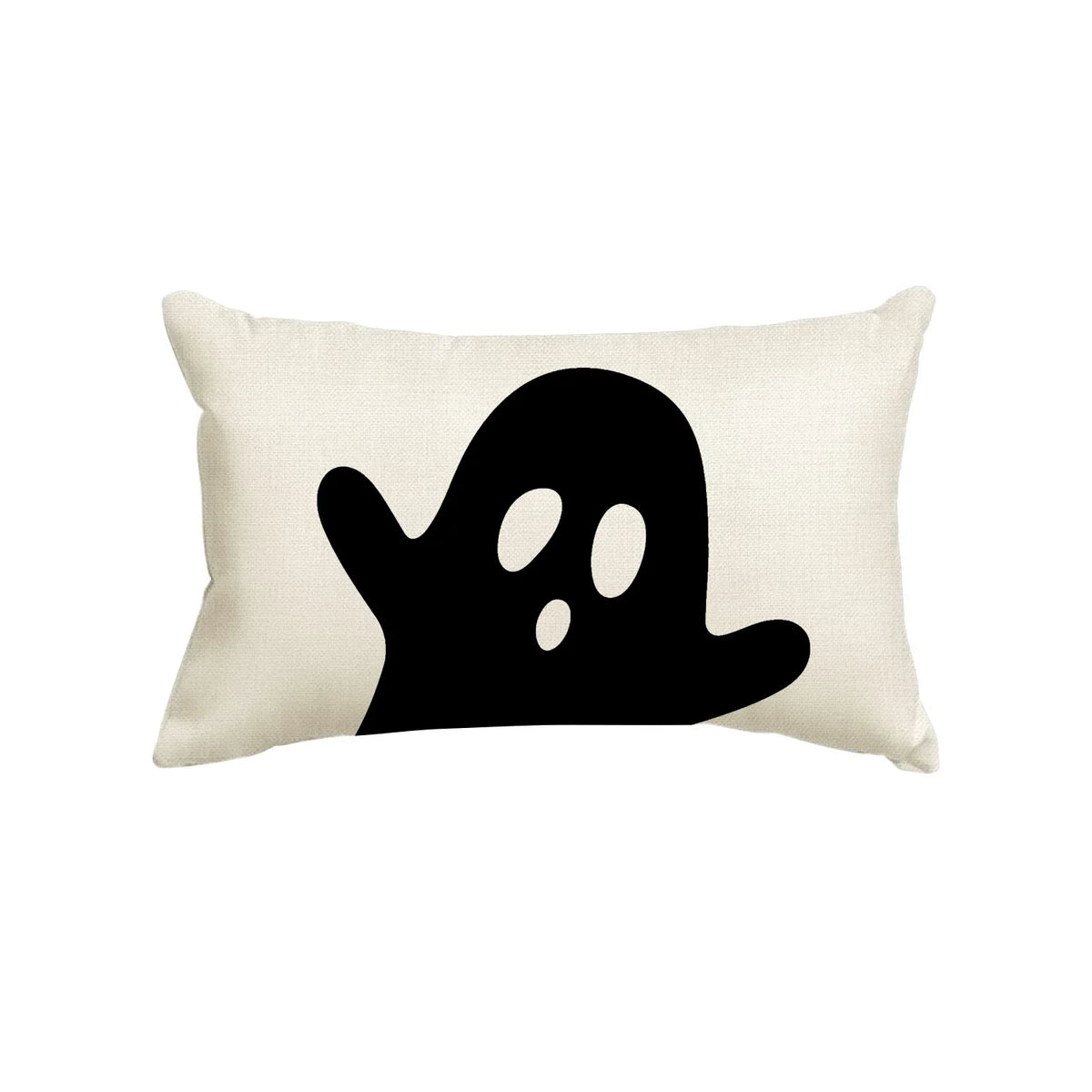 housses d'oreiller fantômes imprimées décoration halloween noires blanches adhésives maison hospitalières