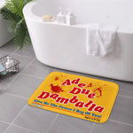 tapis sol antidérapant imperméable adhésif moderne jaune lettres rouges texte bleu