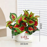 plantes artificielles vertes moderne pots blancs décoration intérieure feuilles variées minimaliste