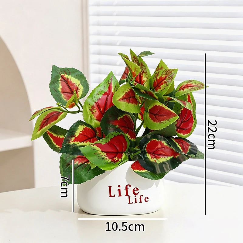 plantes artificielles vertes moderne pots blancs décoration intérieure feuilles variées minimaliste