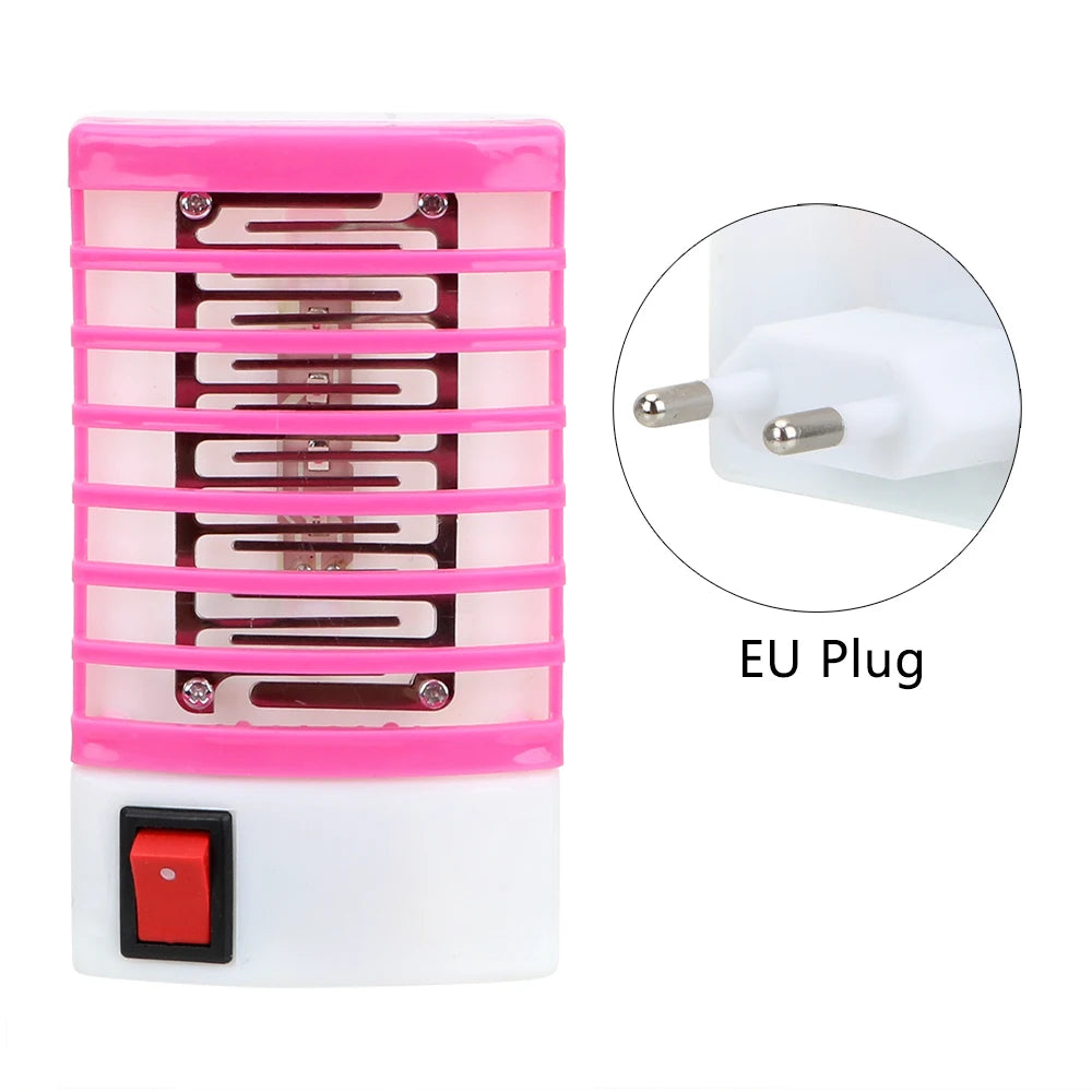 piège mouches électrique moderne prise EU US led translucide rose vert