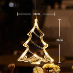 décorations noël lumineuses or blanc étoiles cloches rennes snowflake minimaliste moderne suction cup batteries