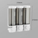 distributeur savon noir transparent moderne fixation murale bouton déclenchement lisse minimaliste