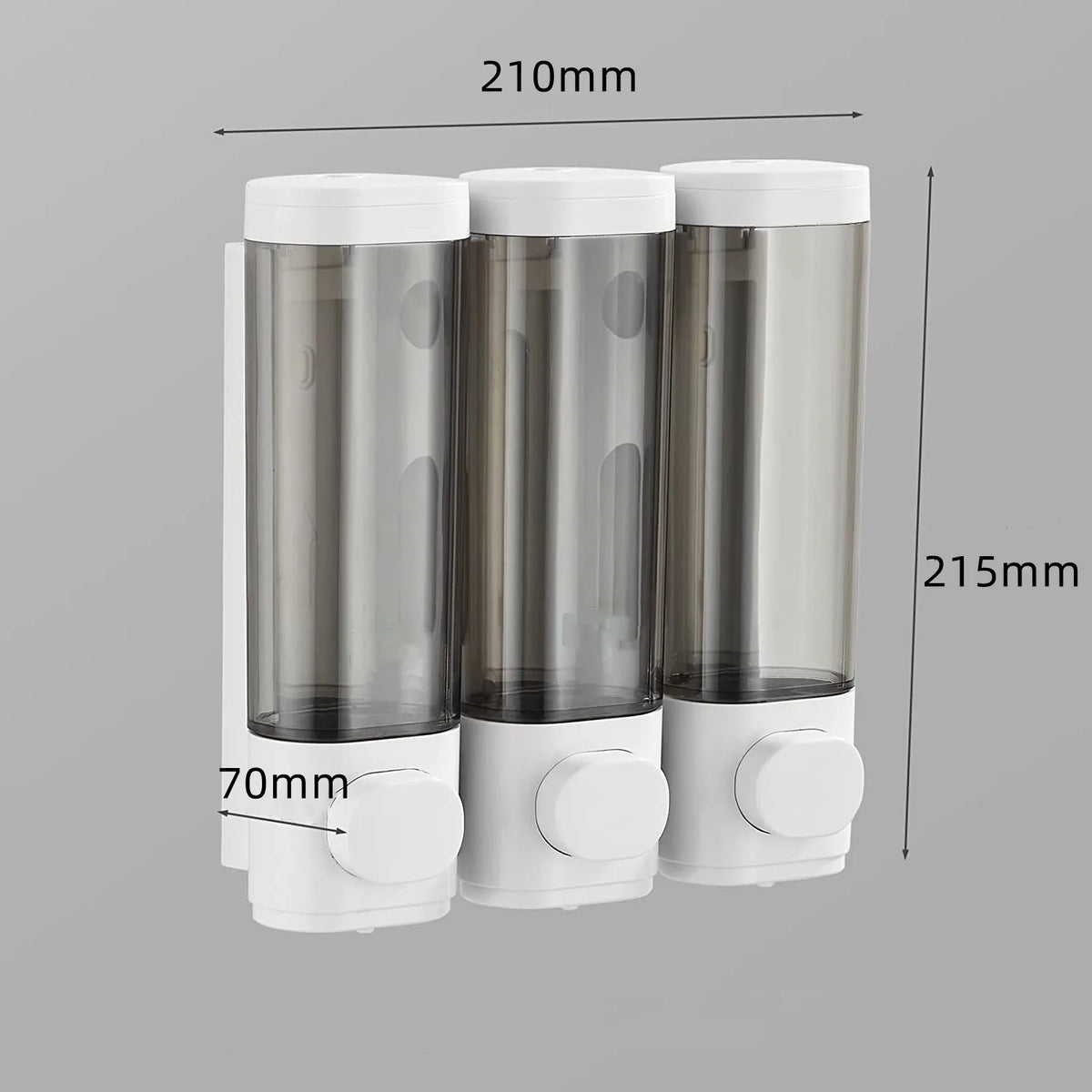 distributeur savon noir transparent moderne fixation murale bouton déclenchement lisse minimaliste