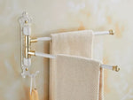 porte serviettes pivotant bronze antique ornements dorés classique vintage mural serviettes fixations visibles