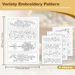 feuilles adhésives broderie motifs floraux fleurs feuilles branches classiques différentes couleurs solubles eau bricolage