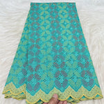 tissu brodé coton blanc doré noir vert bleu rose marron motif géométrique résistance déchirure