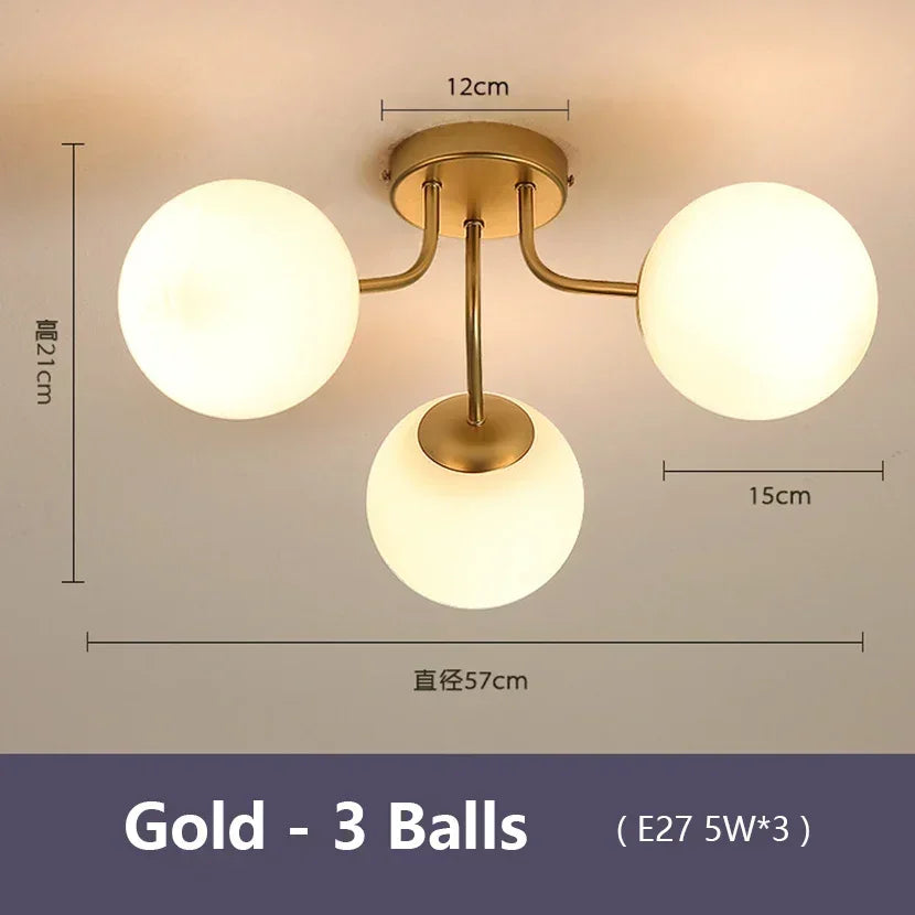 plafonnier moderne or noir boules translucides contemporain éclairage intérieur invisible led chambre salon