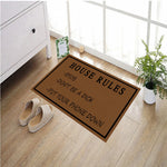 tapis sol antidérapant marron lettres blanches moderne résistant bactéries extérieur garage porte