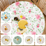nappe table classique fleur imprimée imperméable l'huile blanc rose vert beige