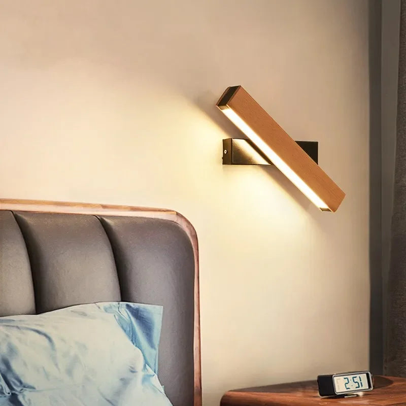 lampe murale moderne bois naturel éclairage quotidien 220v led 3years garantie