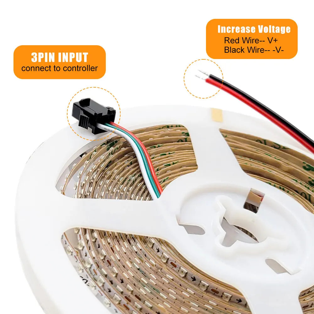 ruban led 160 leds ws2812 blanc multicolore adhésif connecteur câbles moderne