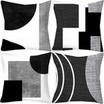 taies d'oreiller géométriques noires blanches moderne polyester housses coussins zipper chambre maison