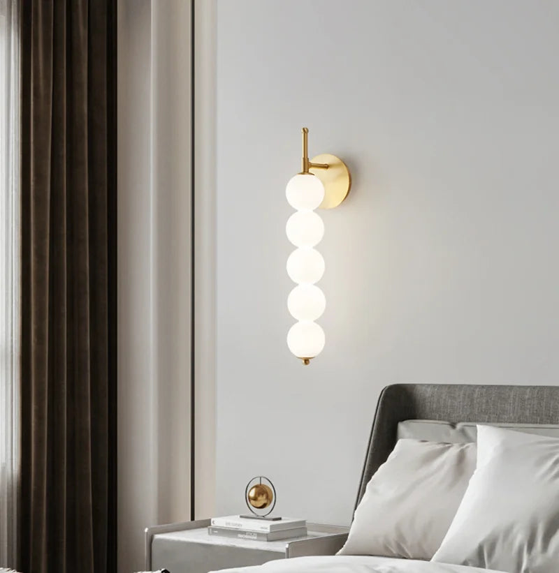 appliques murales modernes boules effet cristallisé noir blanc or led 45x45cm