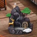 décoration zen fontaine cascade relief rocher lanterne animaux naturelle japonaise salon