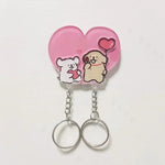 porte clés mural kawaii ours chien cœur rose décoration maison