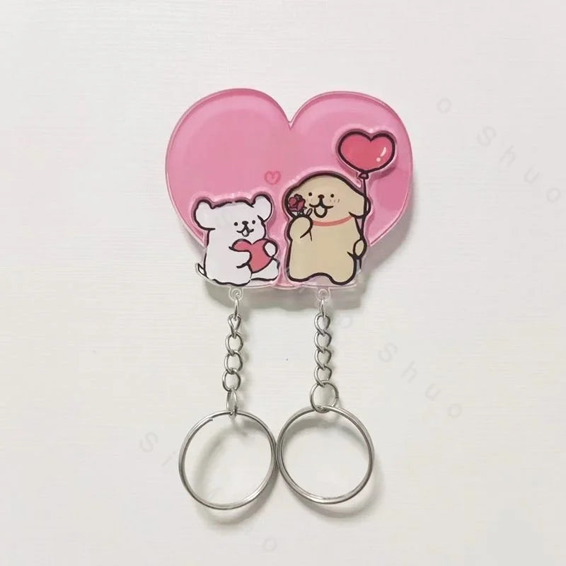 porte clés mural kawaii ours chien cœur rose décoration maison