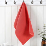 serviette main 34x34cm coton rouge beige gris rapide absorbant moderne crochets