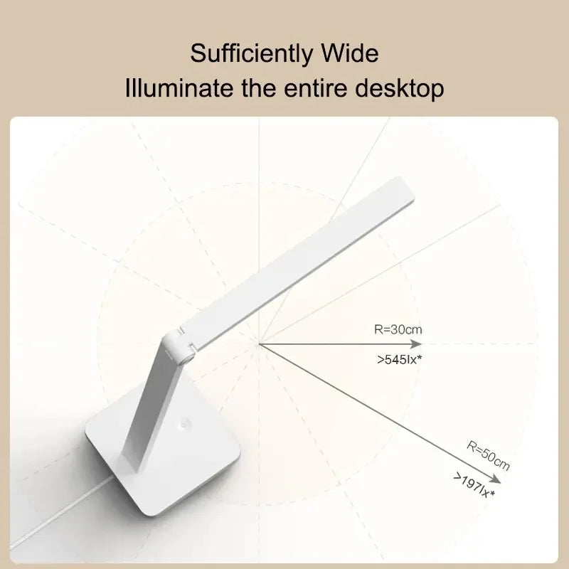 lampe moderne led 500 lumens blanc sans ombre interrupteur tactile pliable protection yeux