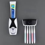 porte brosse dents distributeur dentifrice anti poussière adhésif mural moderne blanc noir bleu rose