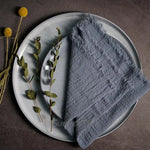 serviette table coton texture lin bords franges rustique décoration fête mariage maison