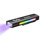 lampe torche multifonction violet noir 1200 lumens ip65 étanche deux boutons clip moderne rechargeable