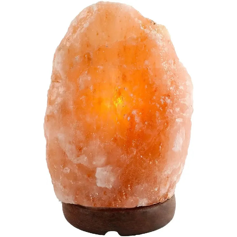lampe sel himalaya orange moderne base bois éclairage doux air purification santé ambiance sérénité