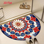 tapis mosaïque floral antidérapant moderne bleu blanc rouge jauneintérieur extérieur 40x60cm 50x80cm 60x90cm