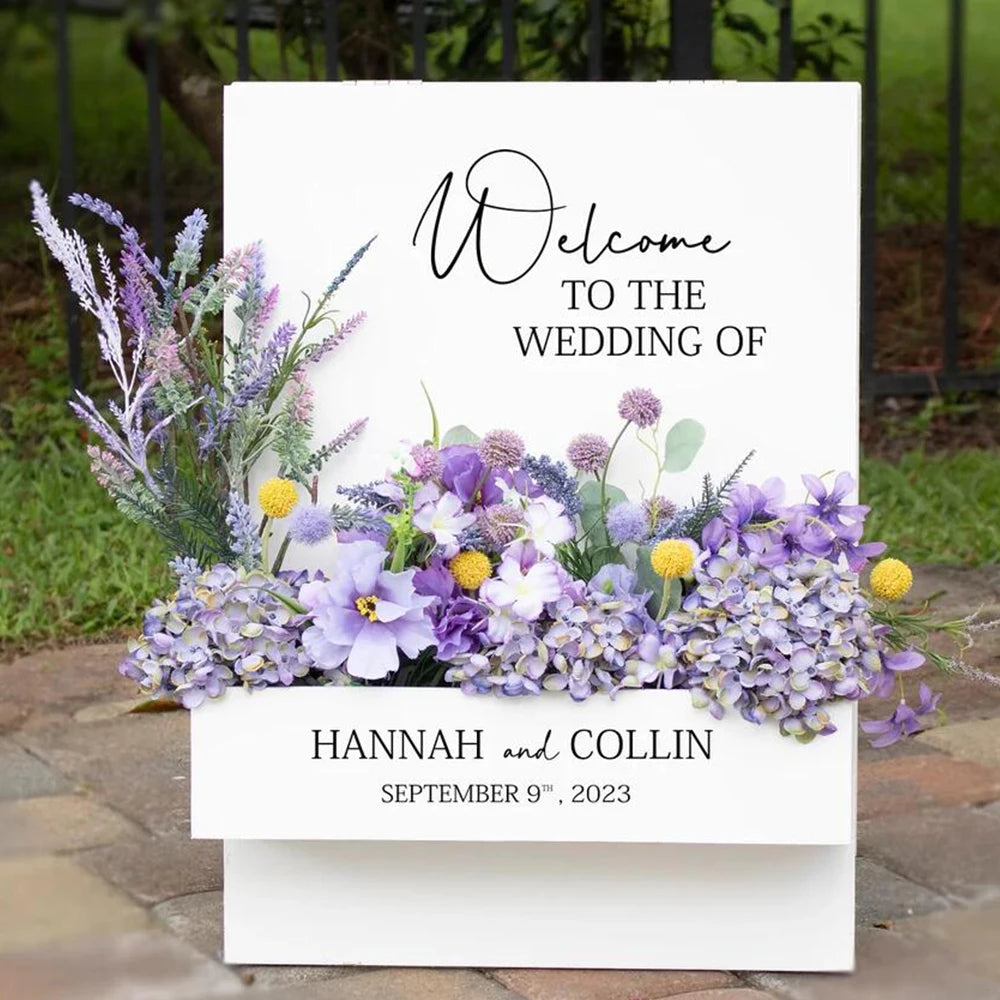 Cadre floral KT brun pour décoration mariage