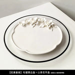 vase decoratif blanc roses relief porcelaine classique tasse bol plat boite rond coeur carreeDecoration
