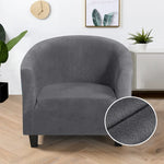 Housse fauteuil velours gris ajustable salon moderne extérieur intérieur machine laver