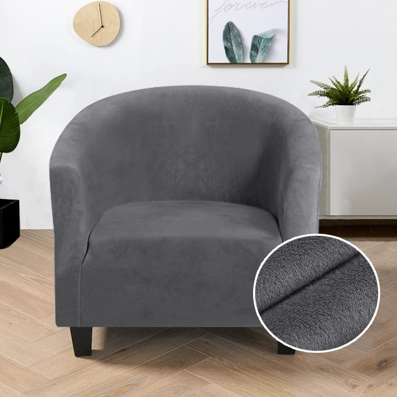 Housse fauteuil velours gris ajustable salon moderne extérieur intérieur machine laver