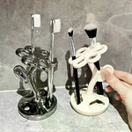 porte brosses dents fleur noire argentée blanche moderne décoratif salon bain multiple emplacements rangement