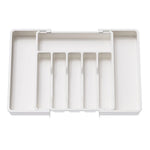rangement tiroir cuisine gris moderne pliable fourchette cuillère couteau spatule