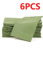 serviettes polyestères classiques uni vert olive marron violet bleu marine 40x40cm réutilisables maison restaurant